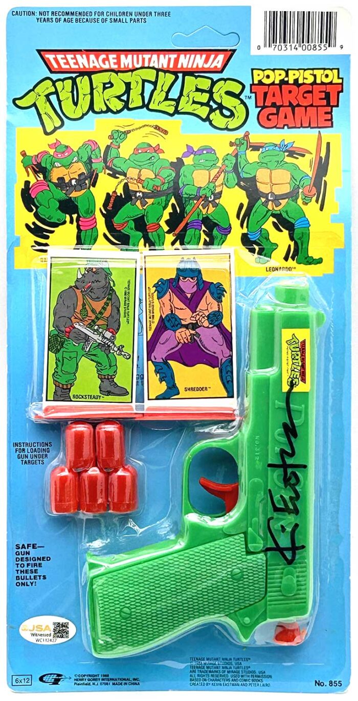 1988 TMNT Pop Pistol Target Game Signed with JSA Witness Sticker