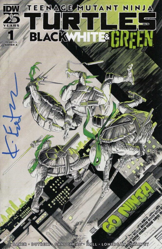 TMNT Black White and Green SIGNED by Eastman – Back In Stock!!!!