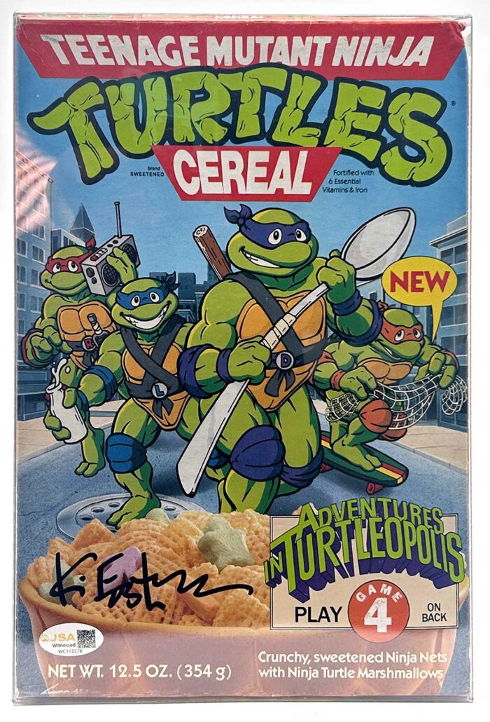 1989 TMNT Factory Sealed Cereal Box – Signed with JSA Authentication PLUS it Still has the cereal – RARE