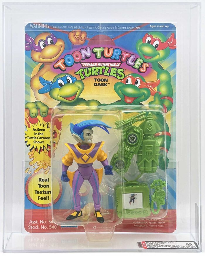 1993 Playmates TMNT Toon Dask On An Unpunched Card with Laird/Eastman Pedigree AFA 85 Y-Near Mint+