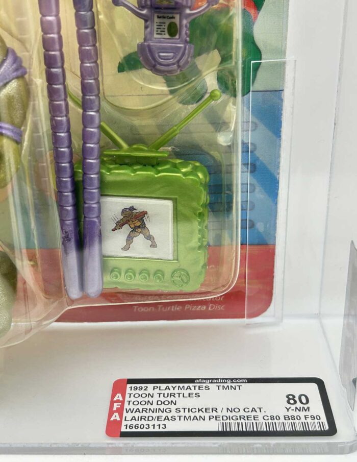 1993 Playmates TMNT Toon Don On An Unpunched Card with Laird/Eastman Pedigree AFA 80 Y Near Mint