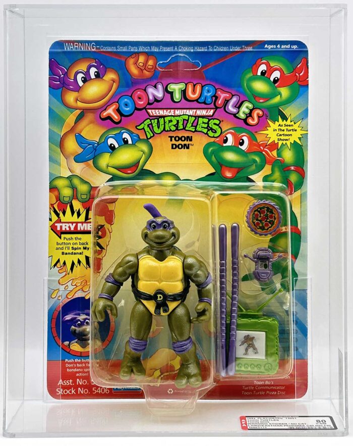 1993 Playmates TMNT Toon Don On An Unpunched Card with Laird/Eastman Pedigree AFA 80 Y Near Mint