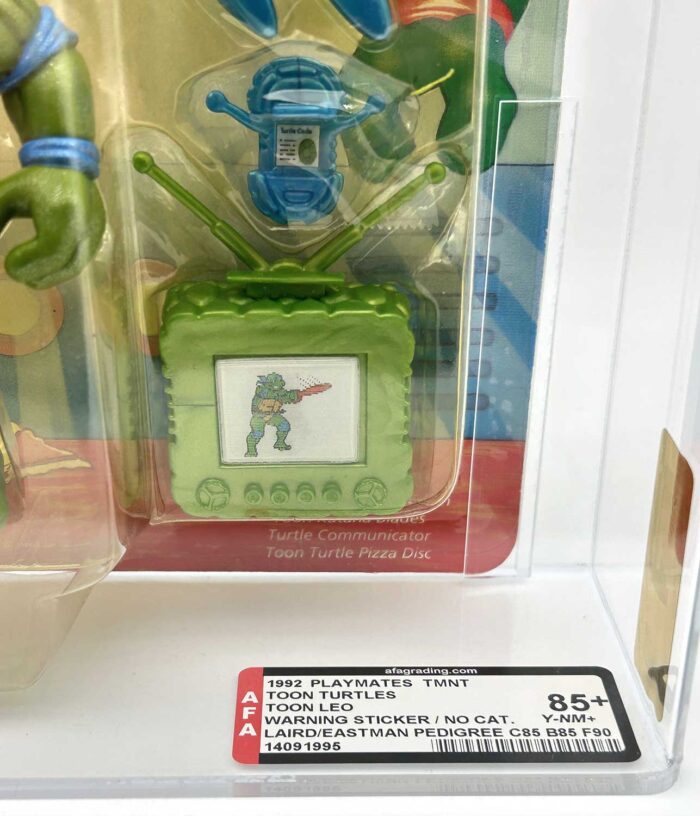 1993 Playmates TMNT Toon Leo On An Unpunched Card with Laird/Eastman Pedigree AFA 85+ Y-Near Mint+