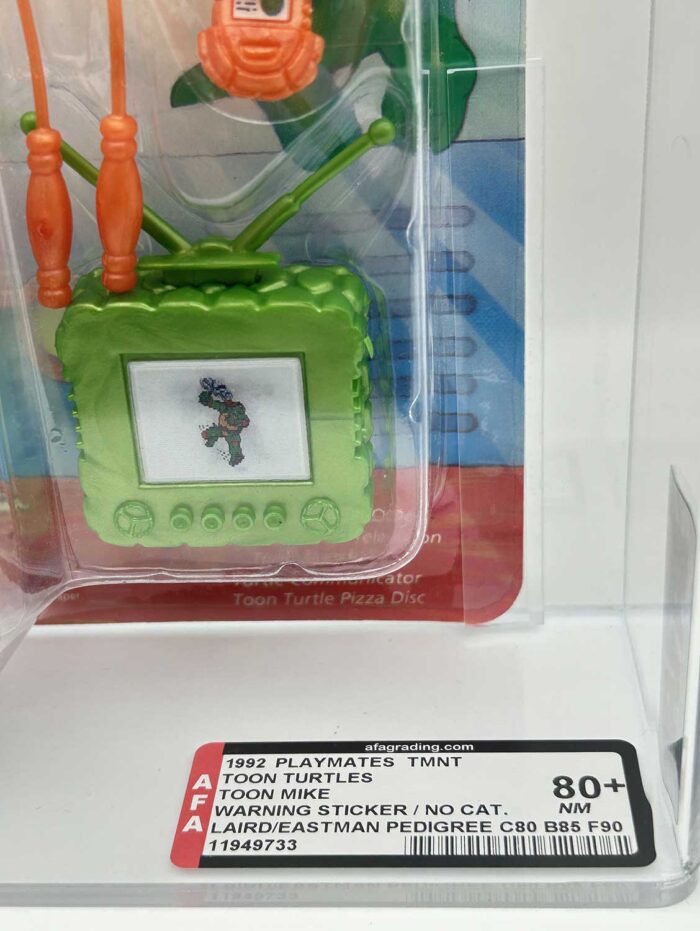 1993 Playmates TMNT Toon Mike On An Unpunched Card with Laird/Eastman Pedigree AFA 80+ Near Mint
