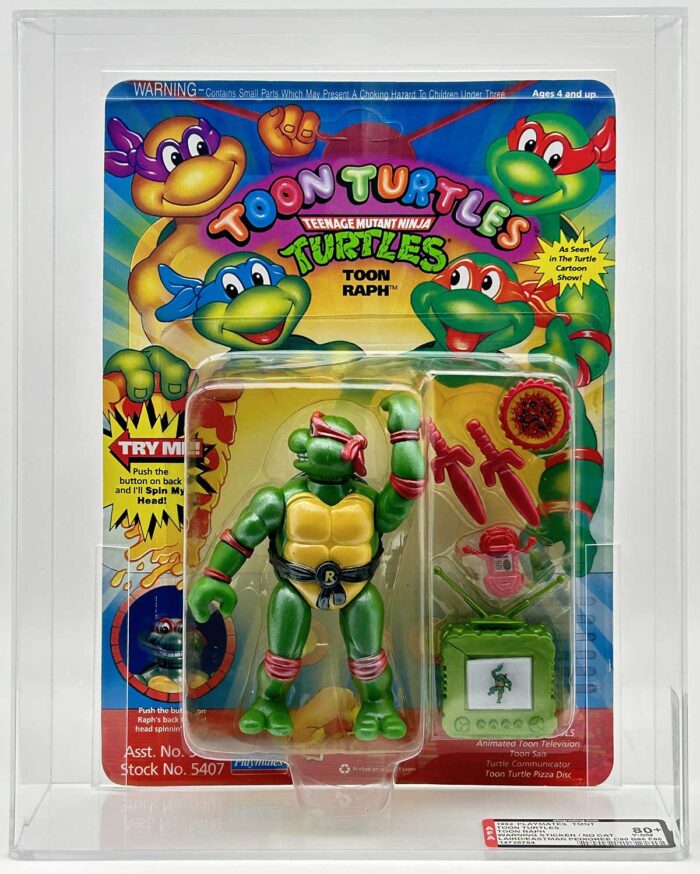 1993 Playmates TMNT Toon Raph On An Unpunched Card with Laird/Eastman Pedigree AFA 80+ Y-Near Mint