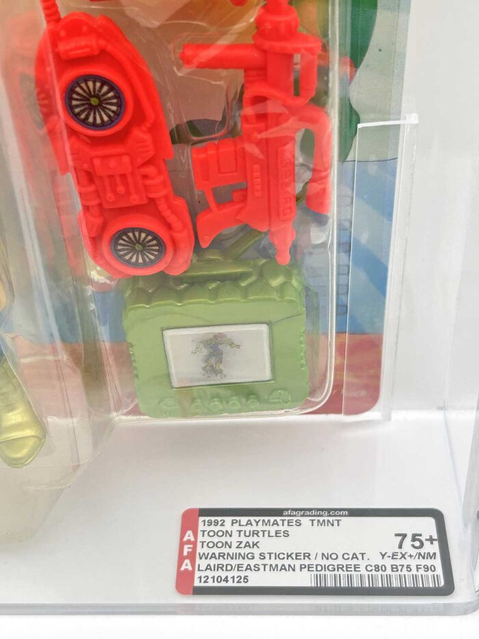 1993 Playmates TMNT Toon Zak On An Unpunched Card with Laird/Eastman Pedigree AFA 75+ Y EX+/Near Mint