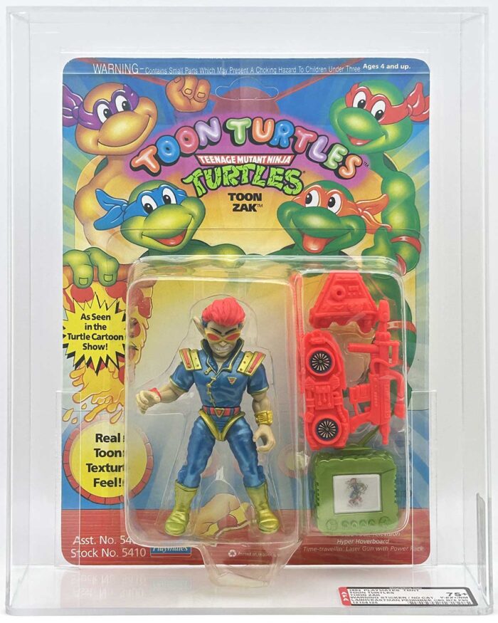 1993 Playmates TMNT Toon Zak On An Unpunched Card with Laird/Eastman Pedigree AFA 75+ Y EX+/Near Mint