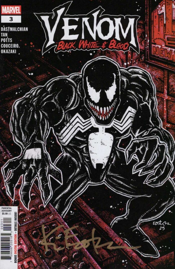 Venom Black White Blood #3 Kevin Eastman 2025 Cover SIGNED
