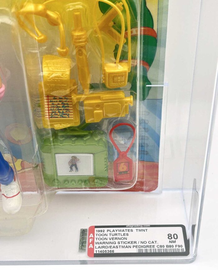 1993 Playmates TMNT Toon Vernon On An Unpunched Card with Laird/Eastman Pedigree AFA 80 Near Mint