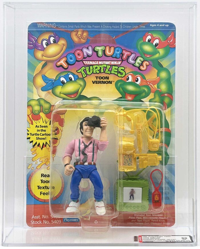 1993 Playmates TMNT Toon Vernon On An Unpunched Card with Laird/Eastman Pedigree AFA 80 Near Mint